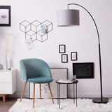 Brillant | Lampadaire arc Aike 1,8m noir mat/gris | 1x A60, E27, 40W, adapté aux lampes normales (non incluses)