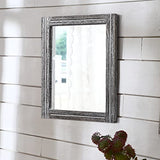 AAZZKANG Miroir mural rustique avec cadre en bois 50 x 40 cm rectangulaire décoratif pour chambre à coucher, salle de bain, miroir de ferme