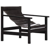 Tidyard Fauteuil de Relaxation | Fauteuil de Salon Vintage en Cuir Véritable Noir
