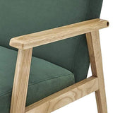 Générique Tulio Fauteuil scandinave - Tissu Vert et Bois Massif - L 63 x P 78 x H 75 cm