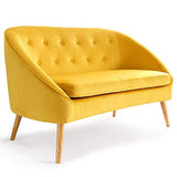 IDMarket - Canapé Banquette en Velours Sonia Jaune