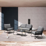 PURPLE LEAF Salon de Jardin Exterieur 4 Personnes avec Table Basse Salon Jardin pour Balcon Terrasse Canapé de Jardin avec Coussins, Andros