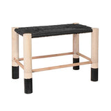 THE HOME DECO FACTORY Banc Maroc Noir, Bois De Pin, 50 x 30 x 35 cm
