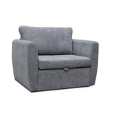 Petit Canapé lit Convertible Salon Chambre d'ado Fauteuil Tissu Peluche SARA 80 (Gris foncé)