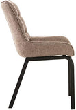 CLP Lot De 4 Chaises De Salle A Manger Saranda en Tissu I Chaise avec Surface D'assise Matelassée I Charge Max.160 Kg, Couleur:Marron Terre, Couleur du Cadre:Noir