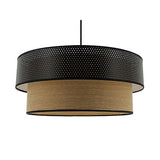 Metropolight ISU3771020 Suspension Double Cylindre, PVC, 60 W, Marron/Noir