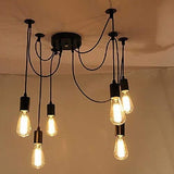 Lampop Suspension Luminaire Induistrielle Lampe Araignée 6 Bras Réglable Lampe Lustre Rétro Vintage Multi-Lumière Eclairage de plafond Luminaire Pendentif pour Chambre Restaurant Bar