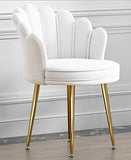 LHY HOME LUHUIYUAN Chaise Scandinave en Velours Pieds De Tabouret en Titane Fauteuil Salle À Manger Salon pour Salon/Chambre/Balcon,Blanc