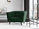 Fauteuil Velours, Etoile, 1 Place, Vert Bouteille, 113x91x77