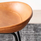 FIONAT Tabouret de Bar 65Cm Faux Cuir Tabourets de Bar Cadre en Métal avec Repose-Pieds Et Dossier Sièges Confortables Modernes, Comptoir de Bar À La Maison Détendu, Jaune