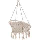 TecTake 800708 Fauteuil Suspendu Relax Design de Jardin en Coton, 1 Place, Intérieur et extérieur, Coussins Confortables Inclus - Couleur au Choix - (Beige | no. 403205)
