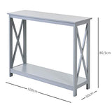 HOMCOM Table de Console Table d'entrée Style Table de drapier néo-rétro étagère dim. 100L x 30l x 80,5H cm MDF Gris