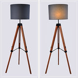 FORWIN Lampadaire- Solide Bois Trois Pieds Lampadaire Salon Chambre Bureau Lampe Éclairage intérieur (Couleur : NOIR)