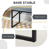 HOMCOM Banc Bout de lit Banquette Banc en Tissu Velours Cadre en Acier - 100 x 35 x 47 cm - Bleu Clair