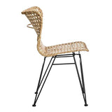 Tousmesmeubles Chaise tressée en Rotin Naturel - SUHILI - L 48 x l 58 x H 81.5 - Neuf