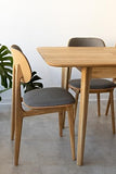 NORDICSTORY Table de salle à manger extensible France, bois massif de chêne, style nordique ou scandinave, design moderne pour salon, 4-8 personnes, 120-160 x 80 x 75 cm (chêne miel)