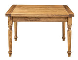 Biscottini Table Extensible à Livre en Bois Massif de Tilleul - Style Country - Structure et Plan Naturel L 120 x P 120 x H 80 cm