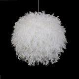 STOEX Lustre Suspension luminaire en plume blanche design forme sphère E27 40W pour Chambre Décoration Cadeau d'enfant