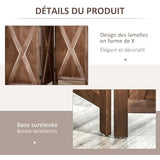HOMCOM Paravent intérieur 4 Panneaux 182 x 170 cm Style campagnard Chic - séparateur de pièce avec croisillons - Bois de Paulownia Noyer