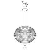 Eglo Suspensions Amsfield, Lampe Suspendue à Flamme Vintage, Nature, Boho, Bien-Être, Lampe Pendante en Acier, Bois en Couleurs Naturelles, Lampe de Table à Manger