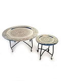 Petite Table Basse Orientale Pliante en métal Sule 40cm Ronde | Table de Chevet Marocaine | Guéridon Pliant Table d'appoint démontable | Décoration de Salon de Maison en Design Indien marocain