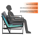 Mingone Fauteuil de Salon Canapé Monoplace Rembourré Lounge Convertible Inclinable Chaise avec Accoudoirs et Dossier Lin Gris Foncé, 1