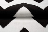 TAPISO Bali Tapis de Salon Chambre Ado Design Moderne Blanc Noir Géométrique Zigzag Poil Court Lisse 300 x 400 cm