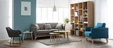 Miliboo Fauteuil scandinave déhoussable en Tissu Beige et Bois Clair Oslo