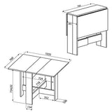 Table Pliante Contemporain avec 2 Abattants Chêne Naturel 103 x 76 x 73,4 cm, 2050A3400X00