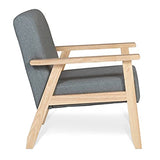 IDMarket - Fauteuil scandinave Anders en Tissu Gris Anthracite