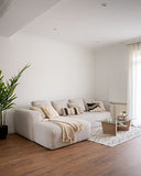 Kave Home - Canapé Blok 4 Places méridienne Gauche Beige 330 cm