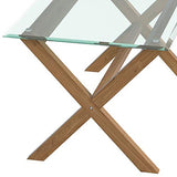 Movian Marque Amazon Table à Manger Rectangulaire 150x85x75cm Chêne Massif Verre Trempé