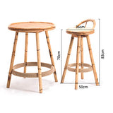 Cuisine Petit déjeuner Bambou Tabouret de Bar, Corde de Chanvre Repose-Pieds avec siège pivotant Tabouret de Bar Hauteur comptoir Tabouret for Cuisine |Café Chaise de Salle à Manger Max Charge 440lb