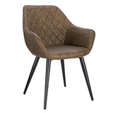 WOLTU BH251dbr-1,1 Chaise de Salle à Manger Moderne Chaise de Cuisine en Similicuir et métal,Brun Foncé