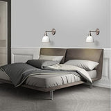 Applique murale industrielle Phansthy avec interrupteur marche-arrêt, applique murale rétro avec abat-jour en métal dôme, éclairage intérieur E27 pour cuisine chambre salon (blanc)