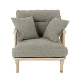 Tousmesmeubles Fauteuil Bois/Tissu Vert Olive - TORUN - L 84 x l 84 x H 80 - Neuf
