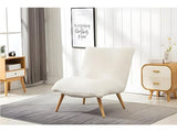 Vente-unique Fauteuil en Tissu Sherpa Effet Peau de Mouton Pepita - Blanc