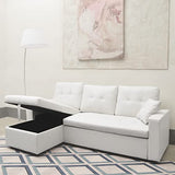 INTENSEDECO Canapé d'angle Convertible Cuero Blanc