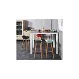 Tabouret de Bar Fixe Design, Blanc, 51cm x 51cm x 80cm