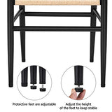 Yaheetech Lot de 2 Chaises de Salle à Manger Corde de Papier Cadre en Métal Ensemble de Chaises en Corde Intérieur Dossier Demi-Circulaire Cuisine Salon 54,5 × 57 × 73,5 cm Noir et Bois