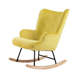 Zons Fauteuil à Bascule H92X100X68CM en Velours Jaune
