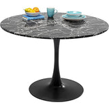 Table Schickeria 110cm Effet marbre Noir Kare Design
