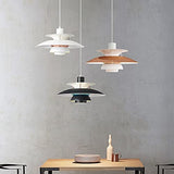 LUEPEICAI Nordic E27 Lampe suspension moderne avec parapluie coloré pour salle à manger Blanc Ø 40 cm