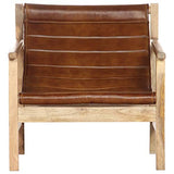 Tidyard Fauteuil de Relaxation | Fauteuil de Salon Vintage en Cuir Véritable Marron