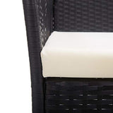 vidaXL 2X Fauteuils de Jardin avec Coussins Chaise de Patio Fauteuil de Terrasse Chaise de Jardin Fauteuil d'Extérieur Noir Résine Tressée