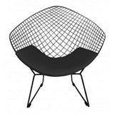 ElleDesign Fauteuil Bertoia Diamond Structure Vernie Noire Total Black Coussin Noir