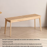 SHAOO Banc de Table a Manger,Banc en Rotin,Banc D'intérieur Moderne,Banc sans Dossier,Banc de Balcon Extérieur,Cadre en Bois Massif,Style Simple,adapté au Salon/Balcon/Salle a Manger/Porche.