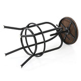 IKAYAA Tabouret Bar Industriel | Bois de Pin Naturel et Métal | Marron Rustique et Noir| Hauteur Réglable | Tabouret Haut pour Salon, Salle à Manger, Cuisine