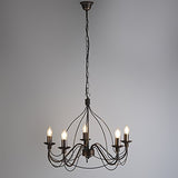 QAZQA Classique/Antique/Rustique Salle a manger suspension/Lustre/Chandelier/Luminaire/Lumiere/Éclairage Zero Branco 5 antique Métal Marron Rond/intérieur/Salon/Cuisine