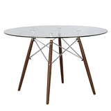 SKLUM Table Brich Scand Ø120 Chromé/Bois Foncé - (Plus de Couleurs)